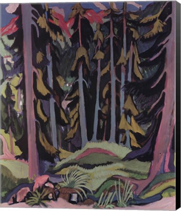 Framed Forest with Brook Print