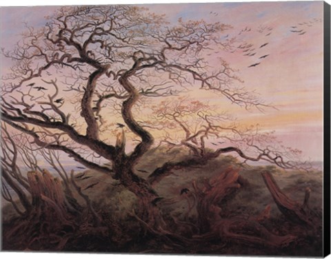 Framed Tree with Crows Print