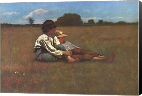 Framed Boys in a Pasture Print