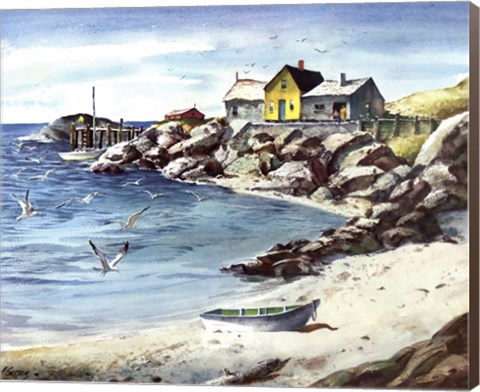 Framed Surf Sand and Rocks Print