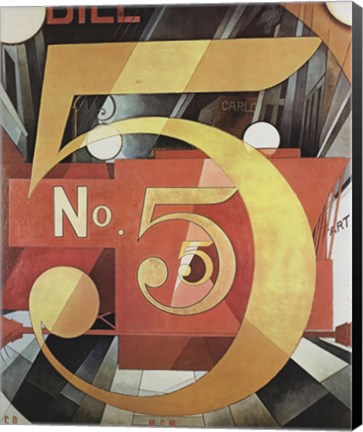 Framed Figure Five in Gold Print