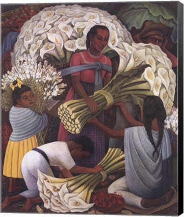 Framed Flower Vendor Print