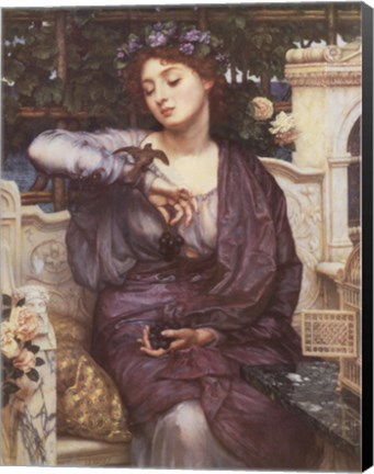 Framed Libra And Her Sparrow Print