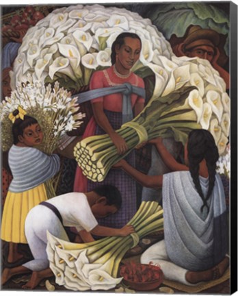 Framed Flower Vendor Print