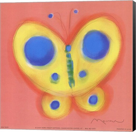 Framed Butterfly On Pink Print