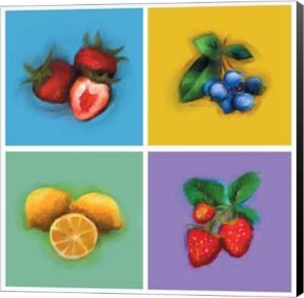 Framed Four Fruit Panel Print