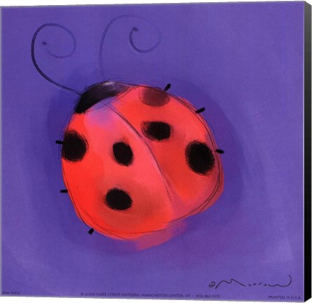 Framed Ladybug On Blue Print