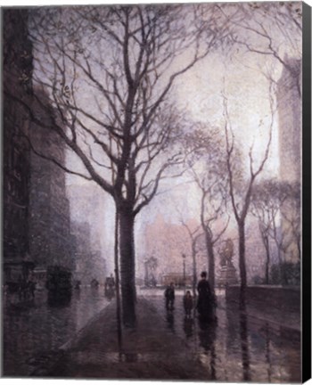 Framed Plaza After the Rain Print