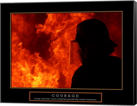 Framed Courage - Fireman Print