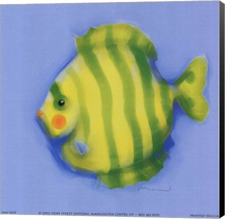 Framed Green Striped Fish Print