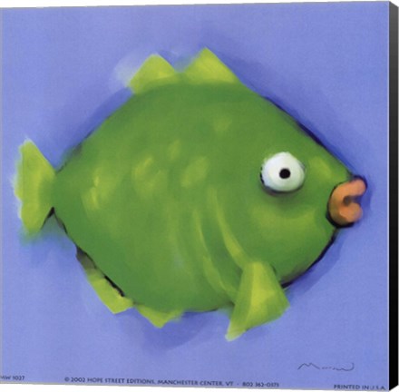 Framed Green Pucker Fish Print