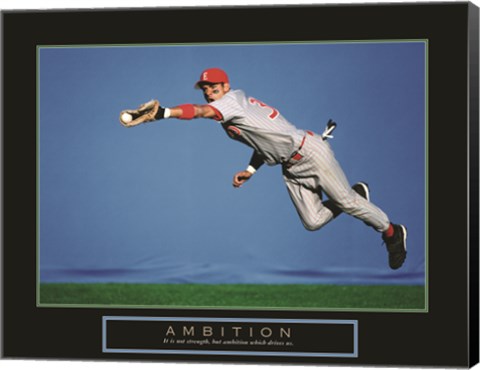 Framed Ambition - Baseball Player Print