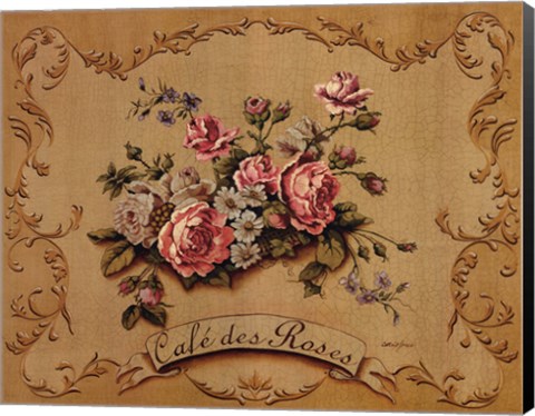Framed Cafe Des Roses Print