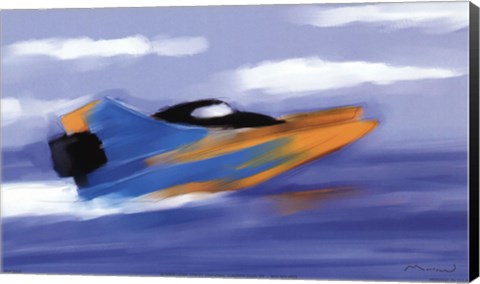 Framed Speed Boat Print