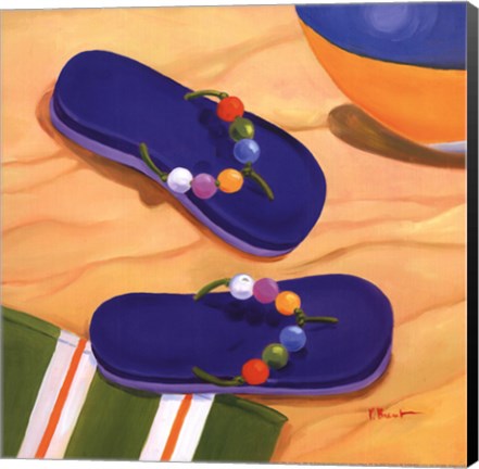 Framed Purple Flip Flops Print