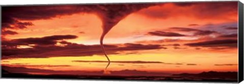 Framed Tornado At Sundown Print