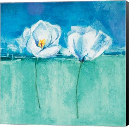 Framed Fleurs D'azur II Print