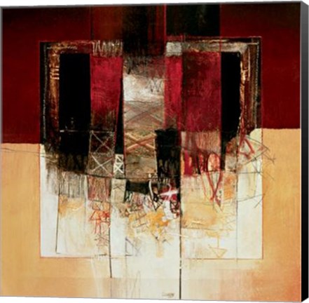 Framed Composizione In Rosso Print