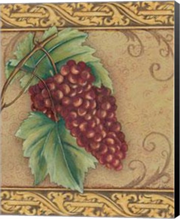 Framed Grape Tapestry I Print