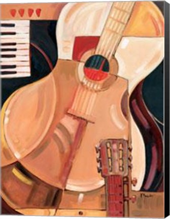 Framed Abstract Guitar - Mini Print