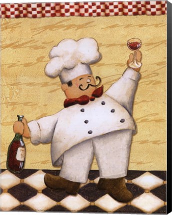 Framed Le Chef Et Le Vin Print