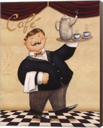 Framed Waiter - Cafe Print