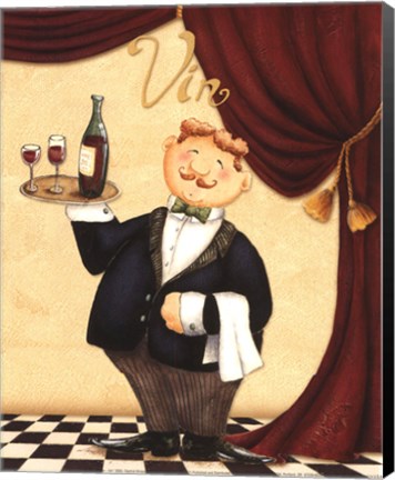 Framed Waiter - Vin Print