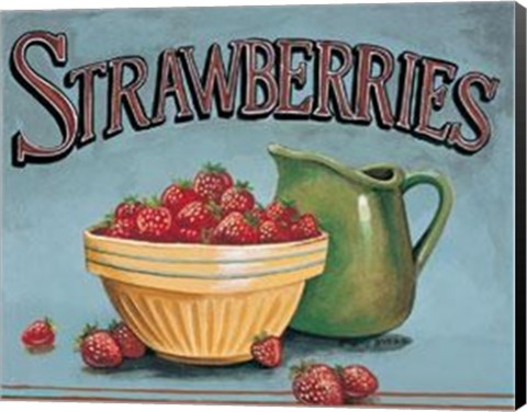 Framed Strawberries Cream Print