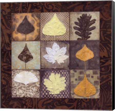 Framed Leaf Mosaic II Print