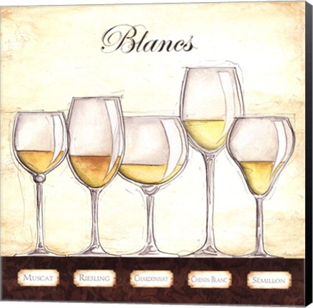 Framed Les Vins Blancs Print