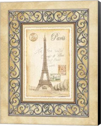 Framed Paris Postcard Print