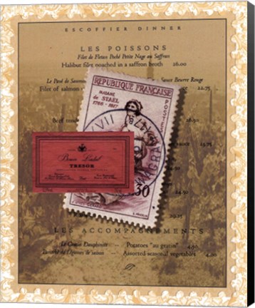 Framed French Menu Print