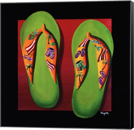 Framed Key West Thongs Print