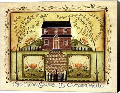 Framed Thru These Gates... My Garden Waits Print