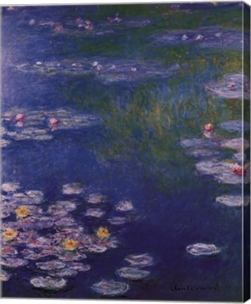 Framed Waterlilies at Giverny Print