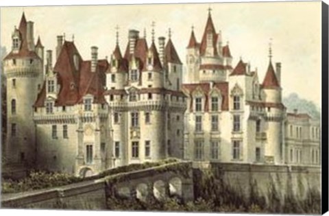 Framed Petite French Chateaux VII Print
