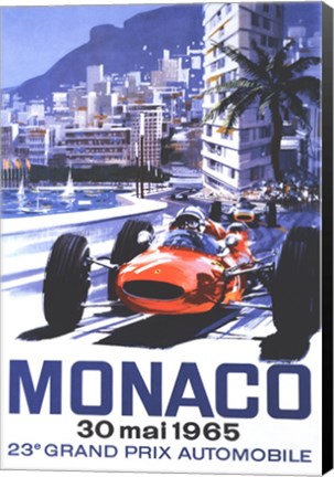 Framed Grand Prix Monaco 30 Mai 1965 Print