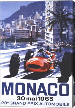 Framed Grand Prix Monaco 30 Mai 1965 Print