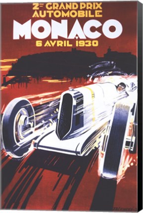 Framed Grand Prix De Monaco 1930 Print