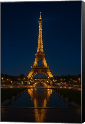 Framed Eiffel Tower at Night Print