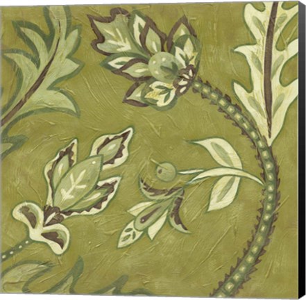 Framed Medium Pistachio Paisley I Print