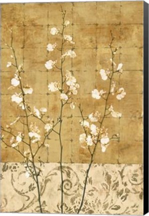 Framed Blossoms In Gold II Print