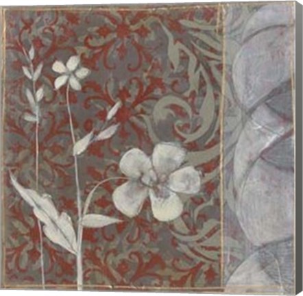 Framed Taupe and Cinnabar Tapestry I Print
