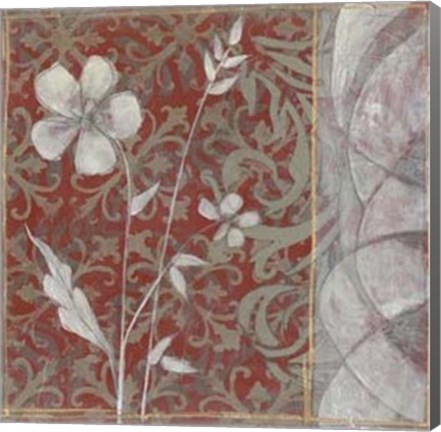 Framed Taupe and Cinnabar Tapestry II Print