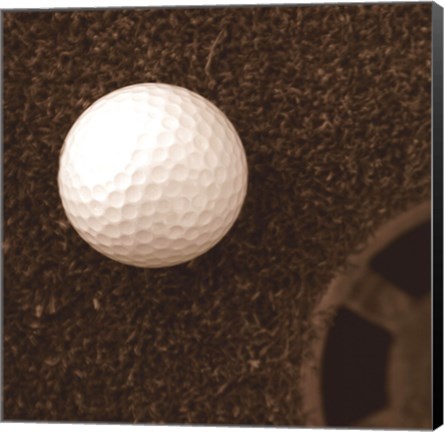 Framed Sepia Golf Ball Study I Print