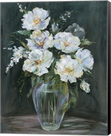 Framed Silver Flowers Print