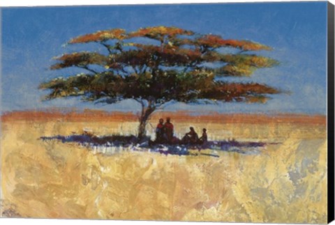 Framed Shaded By An African Tree Print