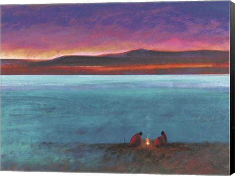 Framed Dusk At Lake Turkhana Print