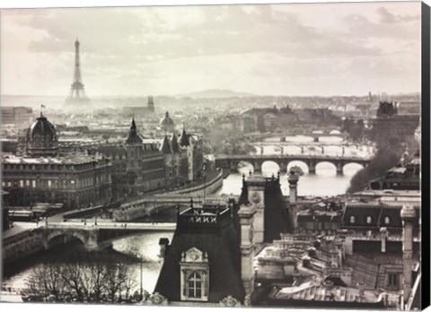 Framed River Seine and the City of Paris Print