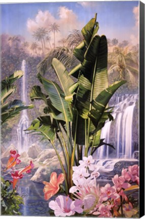 Framed Tropic Waterfalls Print